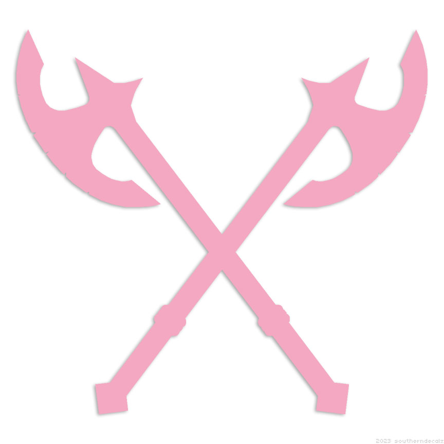 Crossed Battle Axes - Decal Sticker - Multiple Colors & Sizes